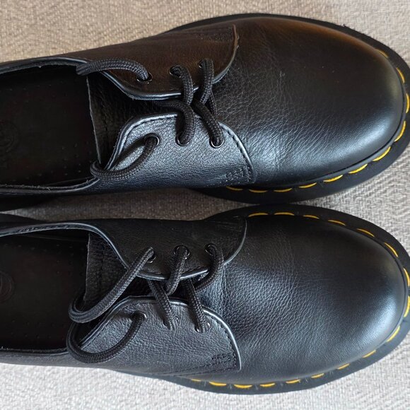 Dr. Martens 1461 Black Smooth Leather 3 Eye Oxford Shoes Size 7 New main image 9